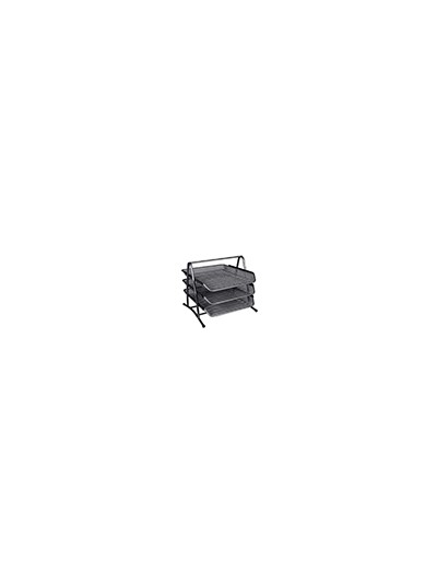Bandeja sobremesa metalica q-connect kf00823 rejilla negra 3 bandejas movibles 350x278x275 mm