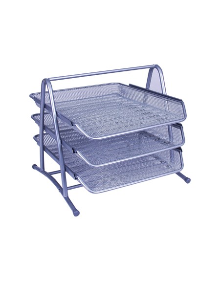 Bandeja sobremesa metalica q-connect kf00822 rejilla plata 3 bandejas movibles 350x278x275 mm