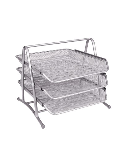Bandeja sobremesa metalica q-connect kf00822 rejilla plata 3 bandejas movibles 350x278x275 mm