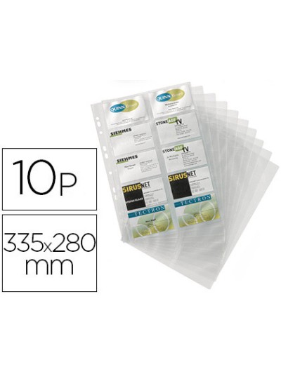 Recambio fundas duraclip para tarjetero 2384 bolsa de 10 hojas capacidad 20 tarjetas por hoja