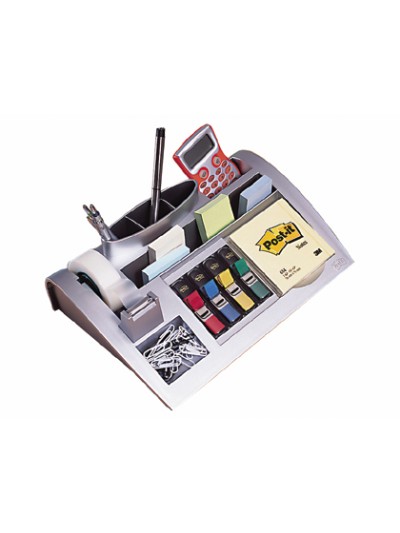 Organizador de sobremesa 3m c-50 incluye bloc de notas rollo de cinta scotch 4 dispensadores de banderitas