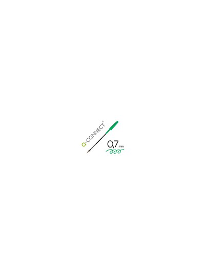 Boligrafo transparente q-connect verde medio kf01043