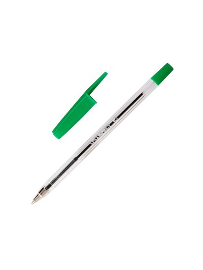 Boligrafo transparente q-connect verde medio kf01043