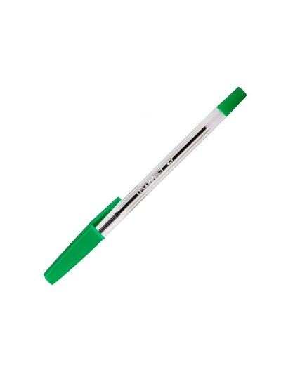 Boligrafo transparente q-connect verde medio kf01043