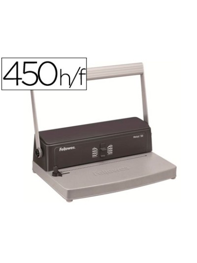Encuadernadora para espiral metalica fellowes esp 50 perfora 12 hojas tamaño a4 encuaderna hasta 450 hojas