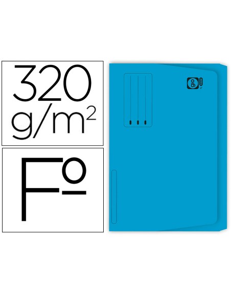 Subcarpeta cartulina gio folio pocket azul con bolsa y solapa320g/m2