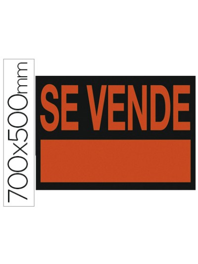 Cartel plastico archivo 2000 /'se vende/' rojo fluorescente 700x500 mm