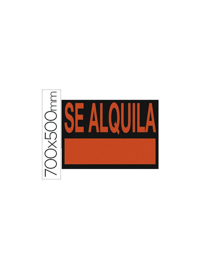 Cartel plastico archivo 2000 /'se alquila/' rojo fluorescente 700x500 mm Cartel plastico archivo 2000 /'se alquila/' rojo fluorescente 700x500 mm
