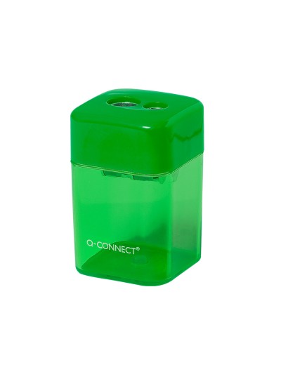 Sacapuntas q-connect metalico 2 usos con deposito