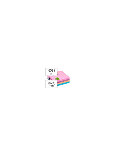 Bloc de notas adhesivas quita y pon q-connect con 320 hojas 76x76mm