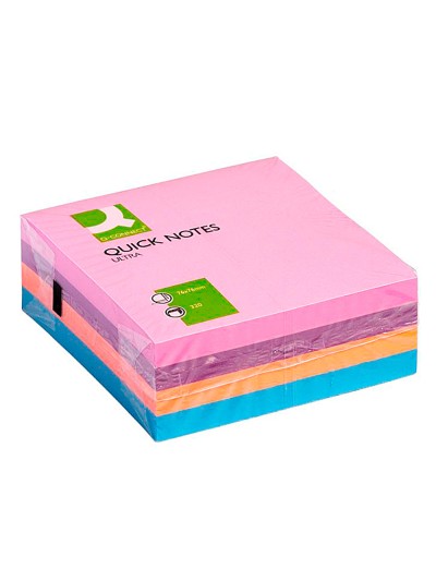 Bloc de notas adhesivas quita y pon q-connect con 320 hojas 76x76mm