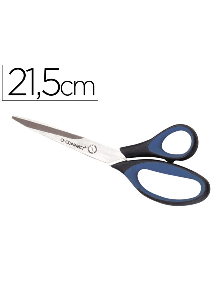Tijera oficina q-connect mango caucho 8/' 21'5 cm blister de seguridad Tijera oficina q-connect mango caucho 8/' 21'5 cm blister de seguridad