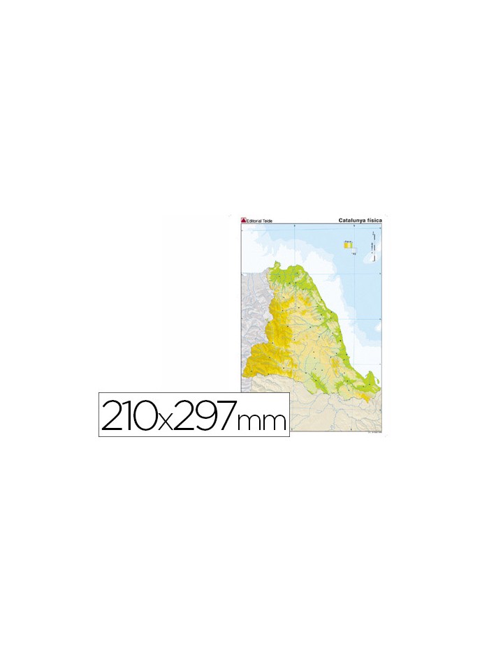 Mapa mudo color din a4 cataluña fisico Mapa mudo color din a4 cataluña fisico