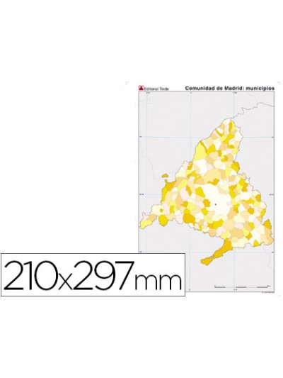 Mapa mudo color din a4 comunidad de madrid politico