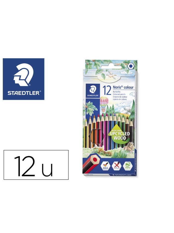 Lapices de colores staedtler noris colour slim triangular caja de 12 colores surtidos Lapices de colores staedtler noris colour slim triangular caja de 12 colores surtidos