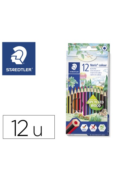 Lapices de colores staedtler noris colour slim triangular caja de 12 colores surtidos