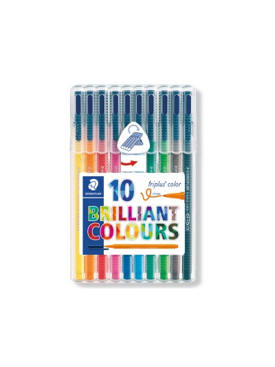 Rotulador staedtler triplus color 323 estuche de 10 unidades colores surtidos