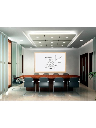 Pizarra blanca q-connect laminada marco de madera 120x90 cm