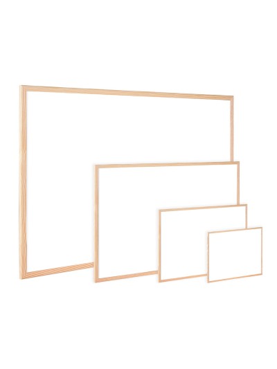 Pizarra blanca q-connect laminada marco de madera 90x60 cm