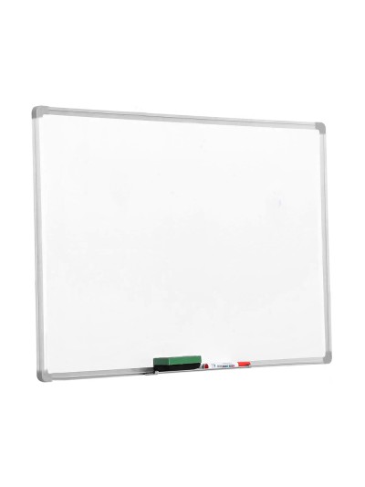 Pizarra blanca q-connect laminada marco de aluminio 150x100 cm