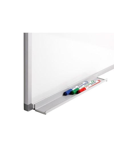 Pizarra blanca q-connect laminada marco de aluminio 150x100 cm