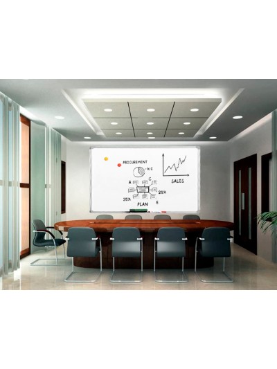 Pizarra blanca q-connect lacada magnetica marco de aluminio 200x100 cm