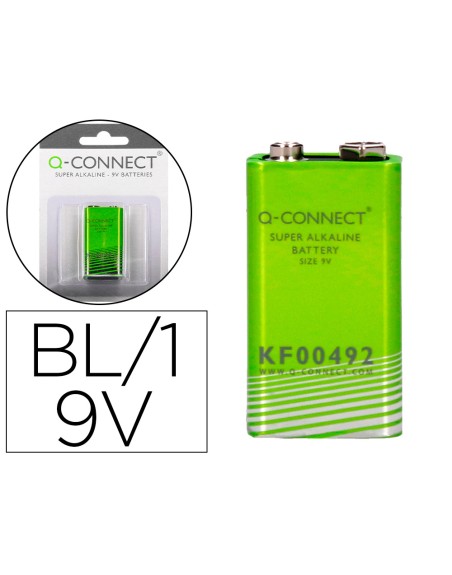 Pila q-connect alcalina 9v blister con 1 unidad