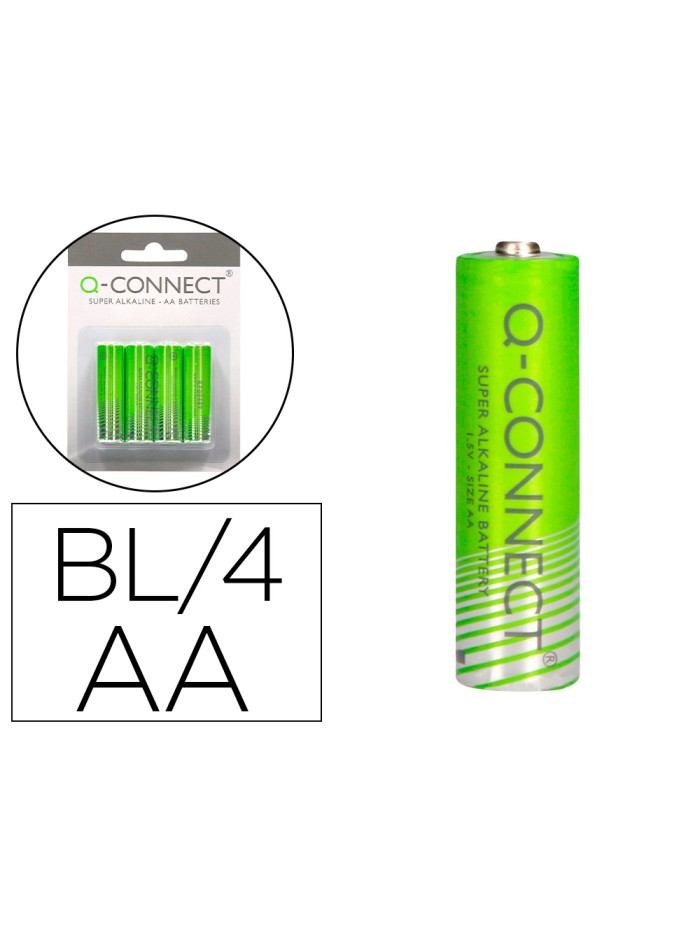 Pila q-connect alcalina aa blister con 4 unidades Pila q-connect alcalina aa blister con 4 unidades