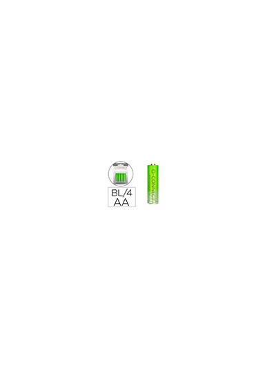Pila q-connect alcalina aa blister con 4 unidades