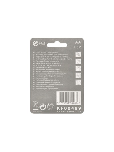 Pila q-connect alcalina aa blister con 4 unidades