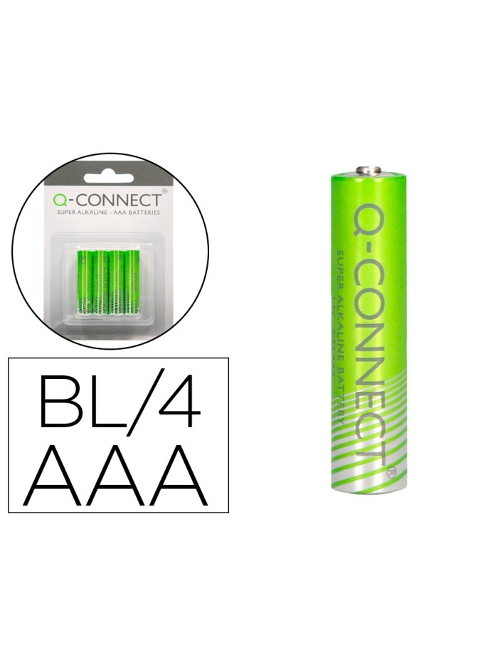 Pila q-connect alcalina aaa blister con 4 unidades Pila q-connect alcalina aaa blister con 4 unidades