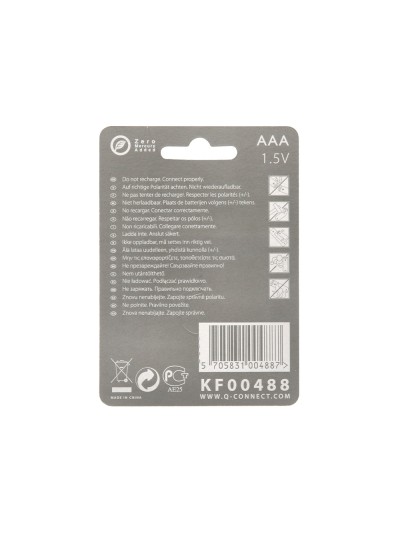 Pila q-connect alcalina aaa blister con 4 unidades