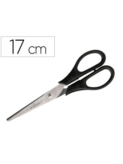 Tijera oficina q-connect inoxidable 7/' 17 cm blister
