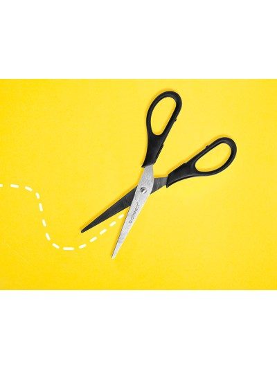 Tijera oficina q-connect inoxidable 7/' 17 cm blister