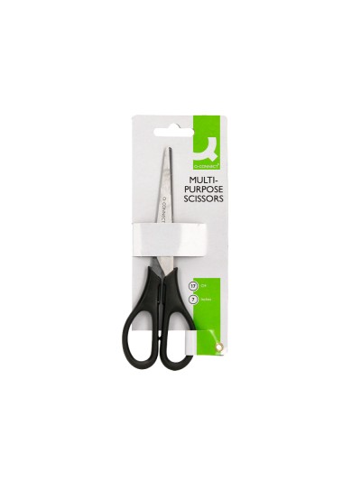 Tijera oficina q-connect inoxidable 7/' 17 cm blister