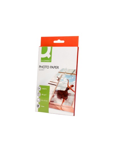 Papel q-connect foto glossy kf01905 10x15 cm digital photo para ink-jet bolsa de 25 hojas de 180 gr