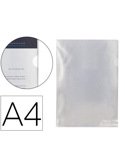 Carpeta dossier uñero plastico q-connect din a4 120 micras transparente -bolsa de 10 unidades