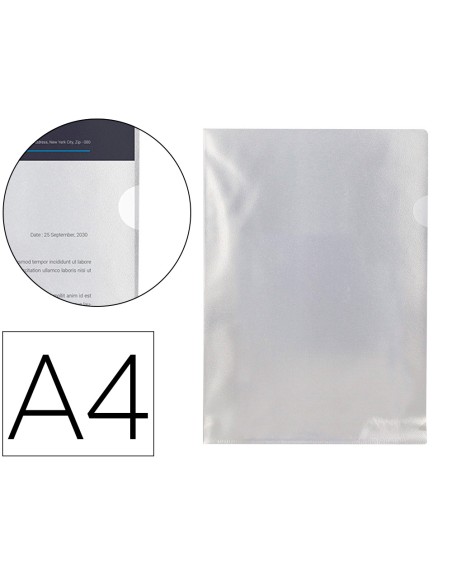 Carpeta dossier uñero plastico q-connect din a4 120 micras transparente -bolsa de 10 unidades