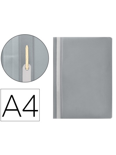 Carpeta dossier fastener plastico q-connect din a4 gris