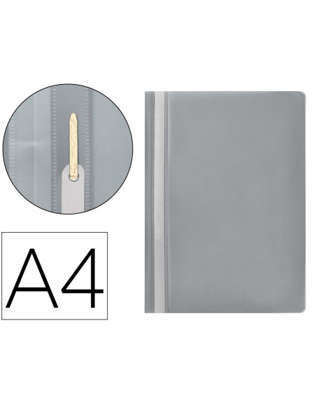 Carpeta dossier fastener plastico q-connect din a4 gris