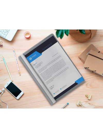 Carpeta dossier fastener plastico q-connect din a4 gris