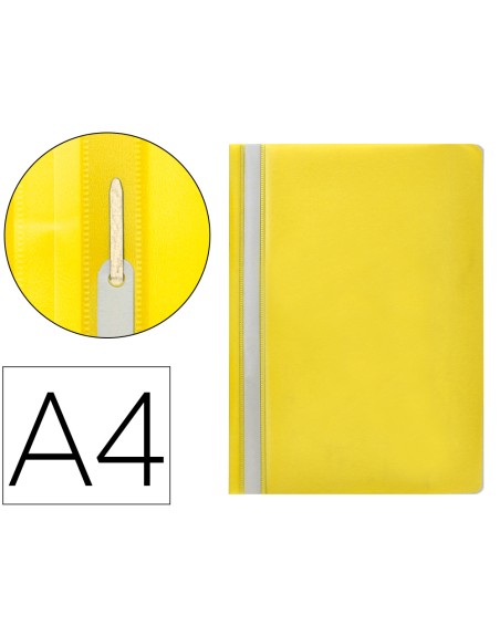Carpeta dossier fastener plastico q-connect din a4 amarilla