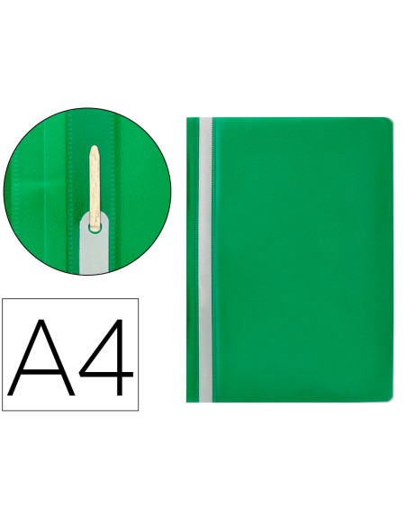 Carpeta dossier fastener plastico q-connect din a4 verde