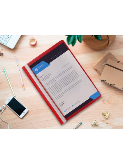 Carpeta dossier fastener plastico q-connect din a4 roja