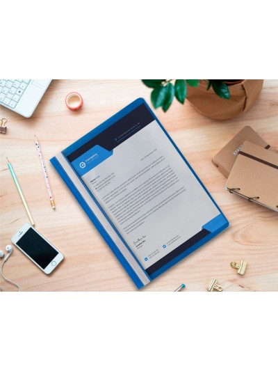 Carpeta dossier fastener plastico q-connect din a4 azul