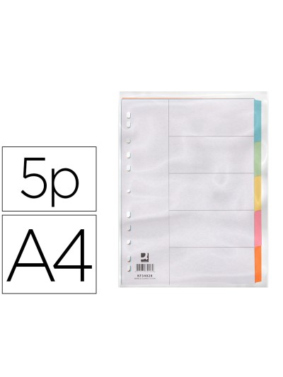 Separador q-connect cartulina juego de 5 separadores din a4 multitaladro