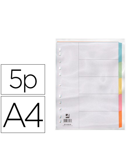 Separador q-connect cartulina juego de 5 separadores din a4 multitaladro