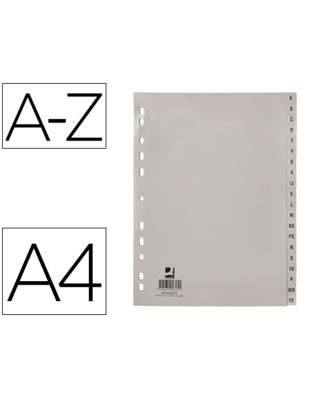 Separador alfabetico q-connect plastico a-z din a4 multitaladro
