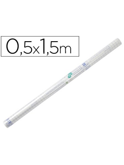 Rollo plastico adhesivo liderpapel 0,50x1,50 mt 80 micras forralibros removible