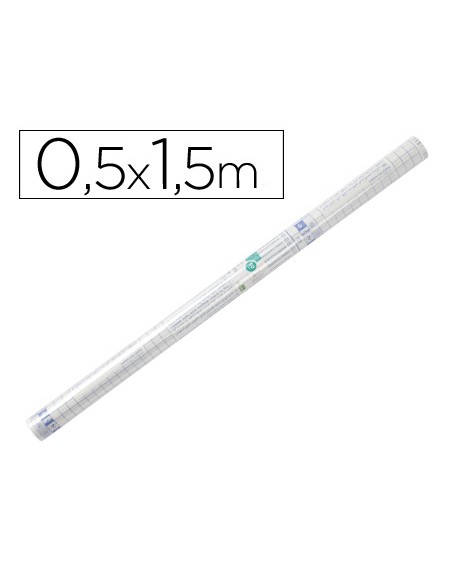 Rollo plastico adhesivo liderpapel 0,50x1,50 mt 80 micras forralibros removible
